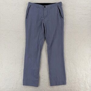 Hugo Boss Pants Mens 32R Blue Cotton Dress‎ Chino Trousers Lightweight Slim Fit